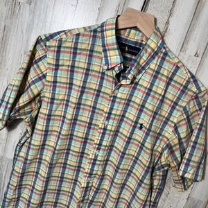 Polo Ralph Lauren Plaid Short Sleeve Buttton Down‎ Mens Size Small
